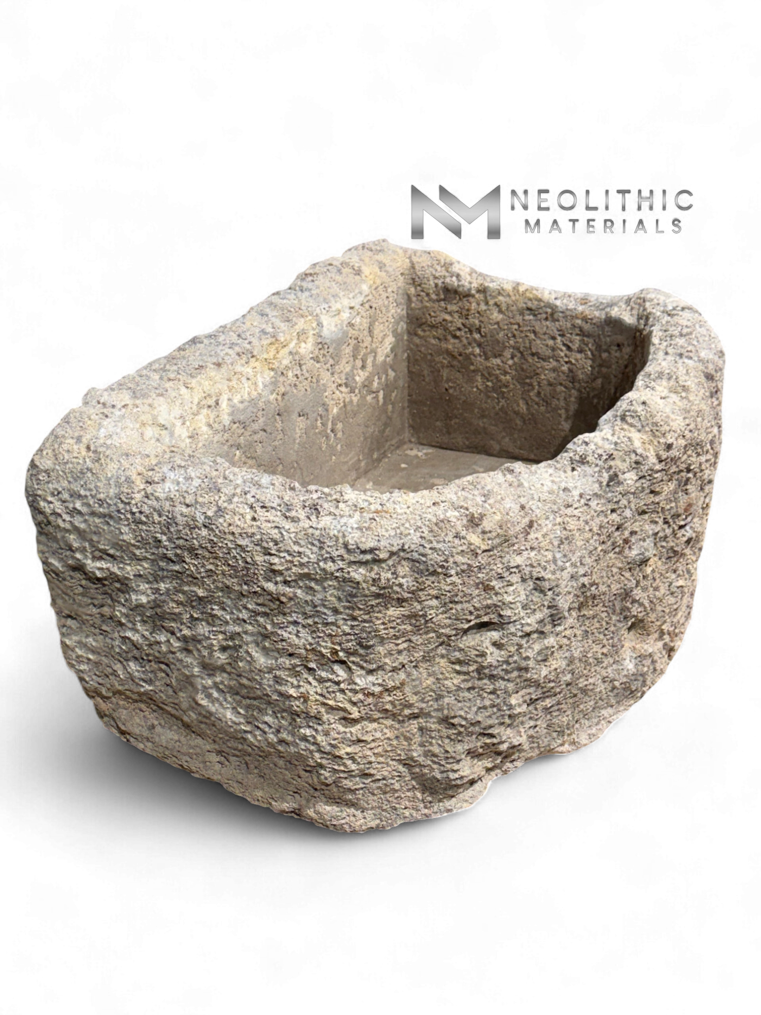 Antique French Limestone Half Moon Trough - Image 2